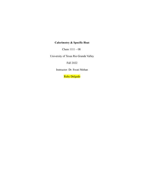 specific heat metals box chem 1111|Chem Lab Report 7 .